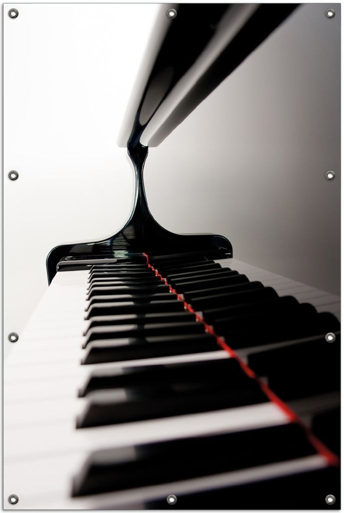 Wallario Outdoor-Poster für Garten oder Balkon, Motiv Klaviatur von rechts, in ca. 100 x 150 cm