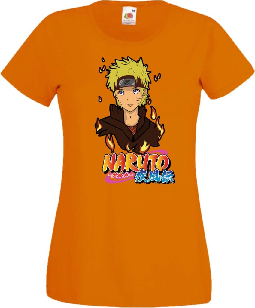 Damen T-Shirt Naruto Uzumaki 02 Var-032 Naruto Uzumaki, Lady S / Orange