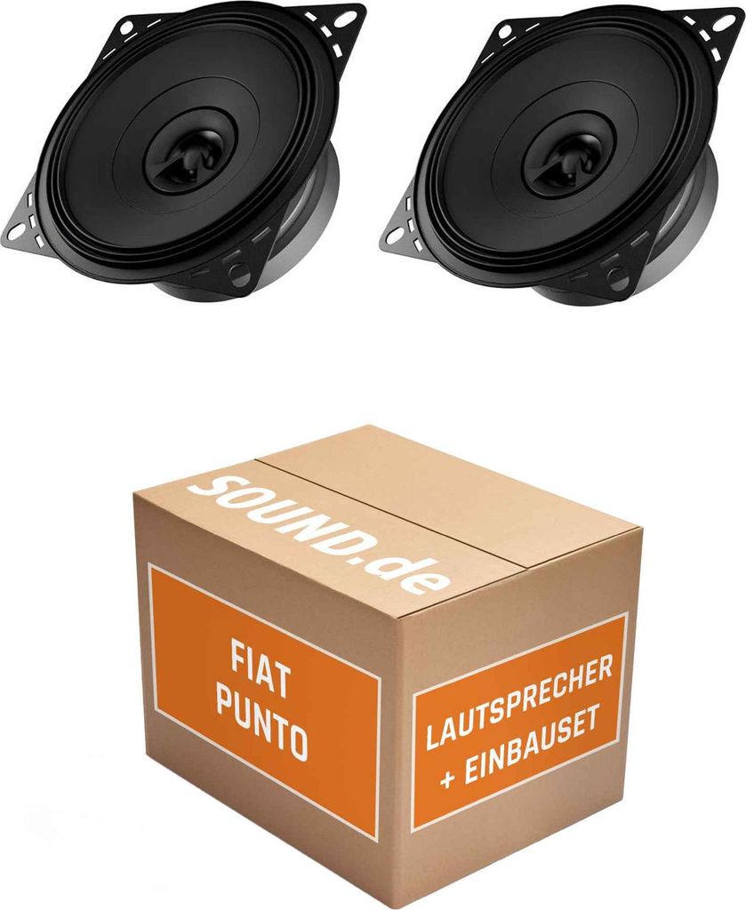 Lautsprecher Boxen Einbaupaket Heckablage Audison APX 4 passend für Fiat Grande Punto | 2x Tief-Mitteltöner mit integriertem Hochtöner 120W MAX