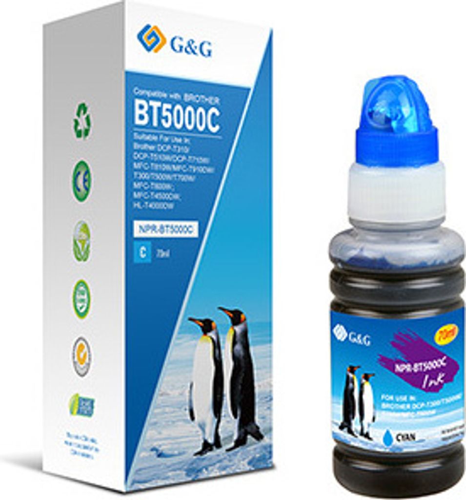 G&G kompatybilny ink / tusz z BT-5000C, NPR-BT5000C, cyan, 5000s