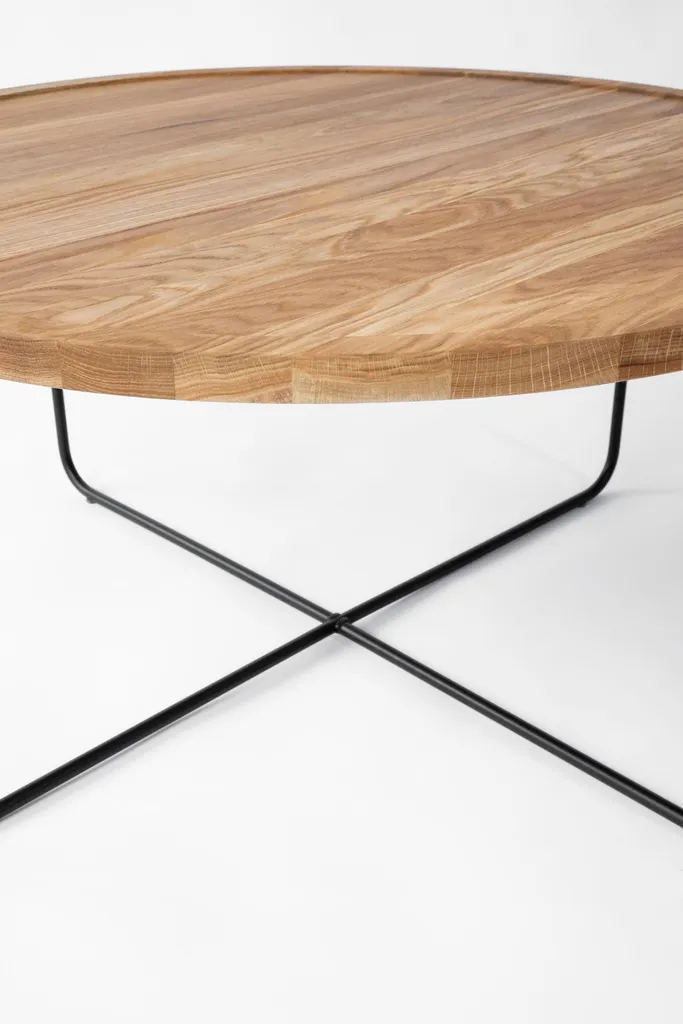 Table Basse Albert 80 cm Chêne Naturel - Robuste et Facile à Entretenir - 5
