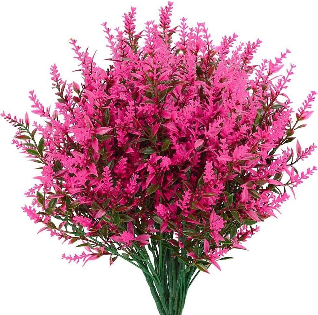 Lavendel Kunstblumen, 6 Bündel, künstliche Lavendelpflanze mit Seidenblumen