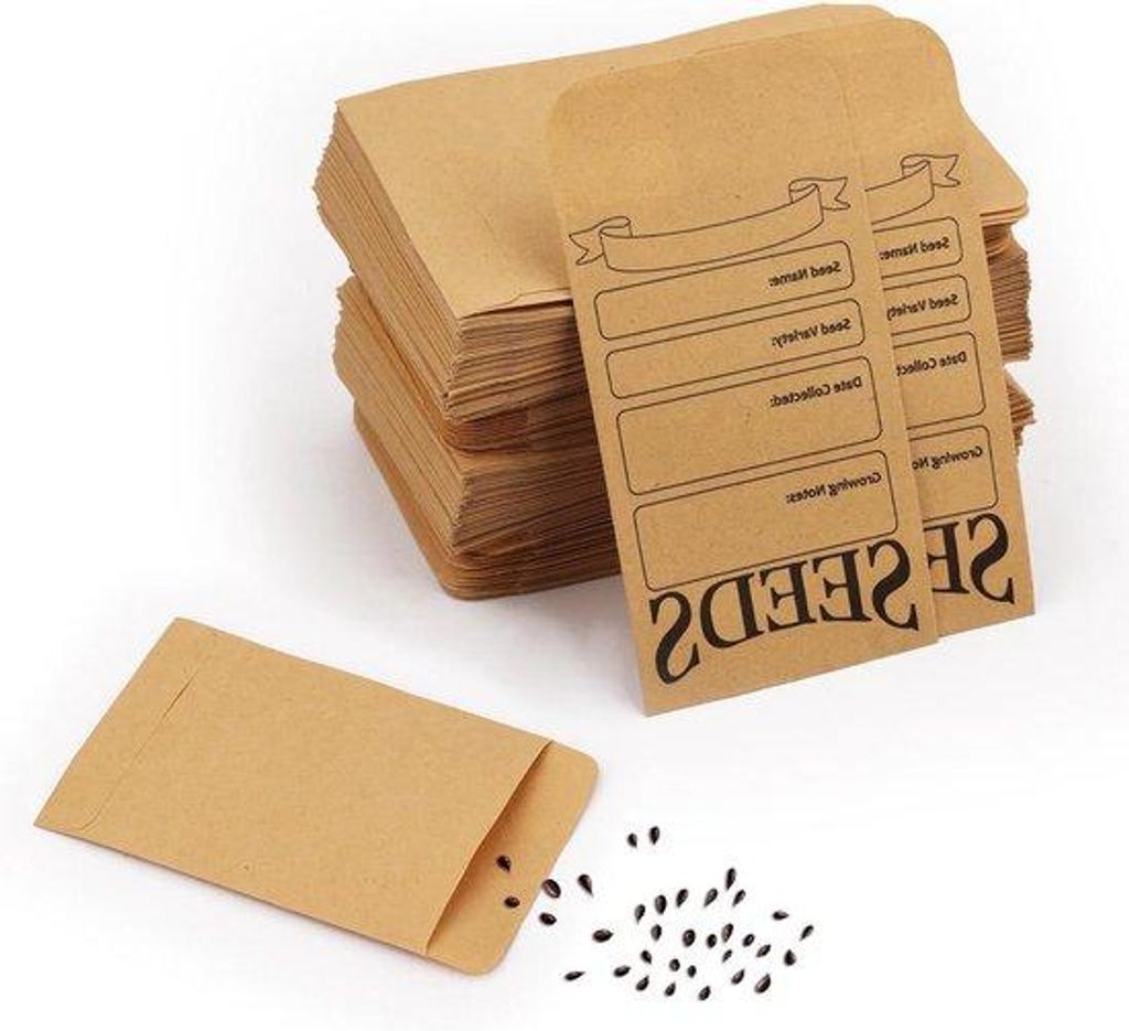 Herbruikbare Zaad Enveloppen mit Soorten Namen Sjabloon Klein Zaad Paket zum Sammeln und Sparen