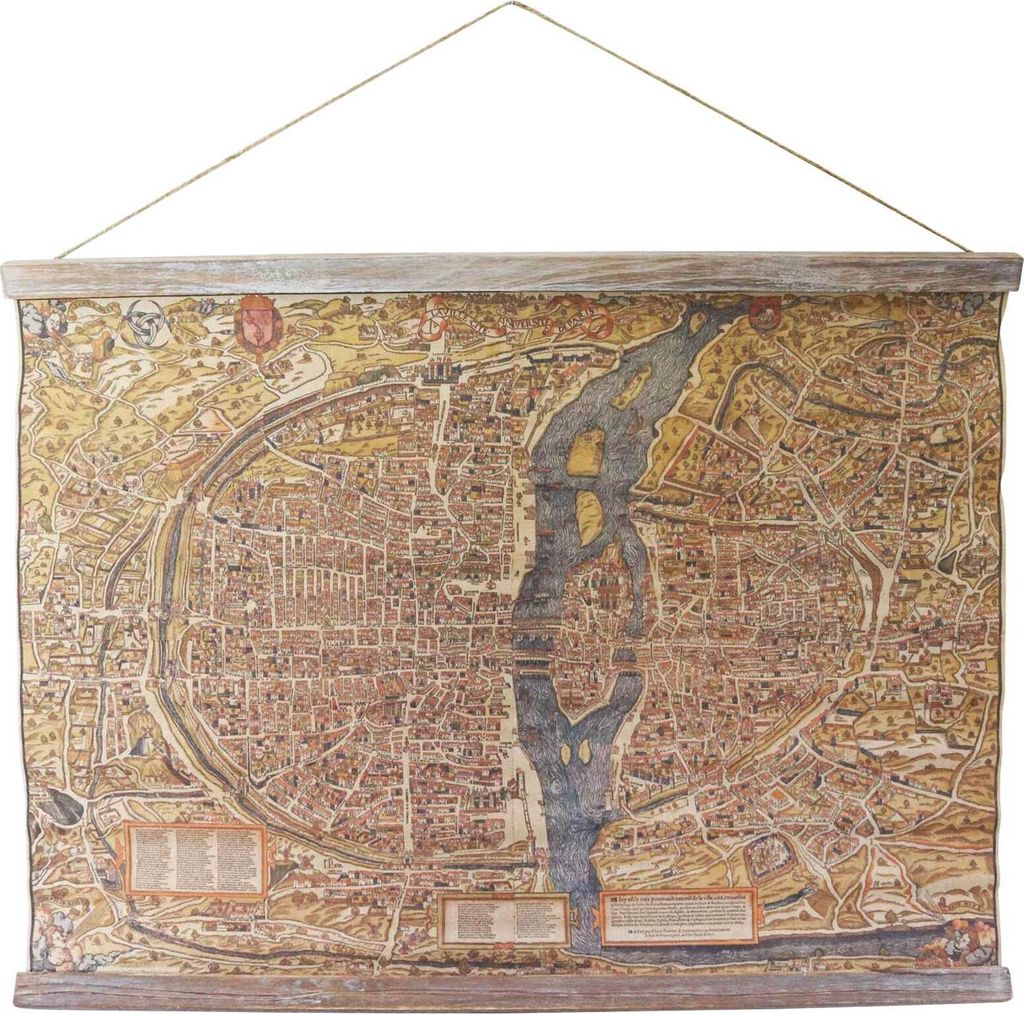 Landkarte Weltkarte historische Karte Wandkarte Antik-Stil Paris Frankreich