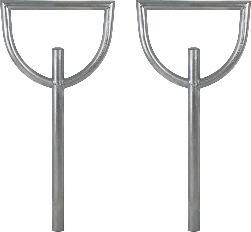2x Fahrradanlehnbügel 115 x 56 cm Stahl feuerverzinkt Ø 60 mm zum Einbetonieren Fahrradständer grau Typ D