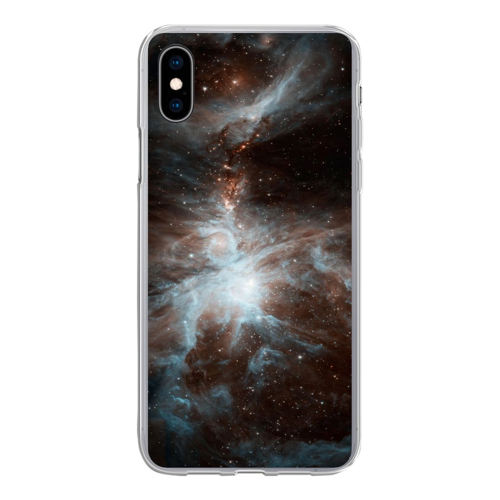 MuchoWow Handyhülle Schutzhülle Hülle für iPhone Xs Galaxie - Planet - Sterne Silikon Softcase Handy Hülle - Handytasche