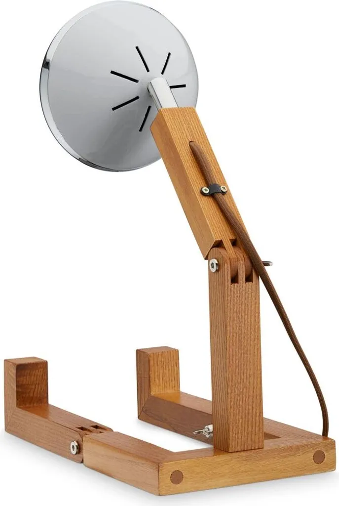 Lampe Design LED Mr. Wattson Original en Frêne et Métal Gris Nardo