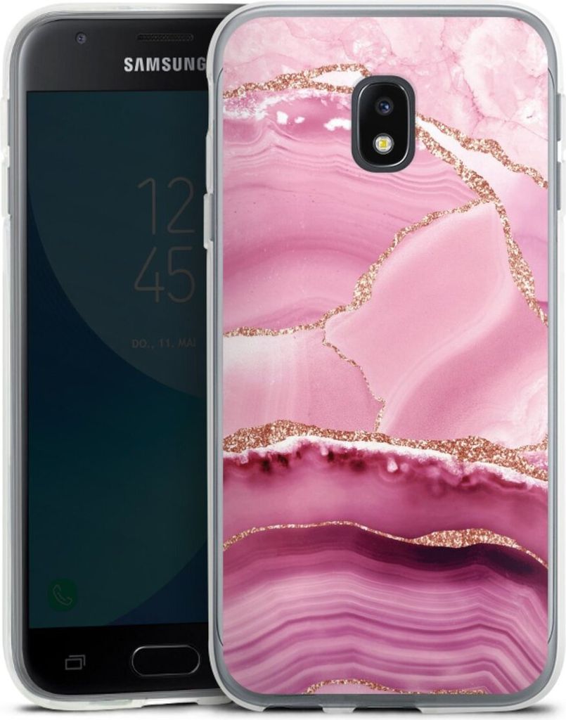 DeinDesign Handyhülle für Samsung Galaxy J3 Duos (2017) Silikon Hülle Case Smartphone Schutzhülle Glitzer Look Marmor Meerjungfrau