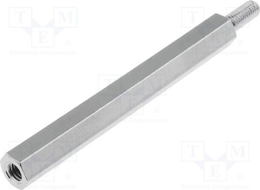 10x Distanzmuffe mit Gewinde 45mm Innengew: M3 Außengew: M3 Nickel 213X45 Distanze