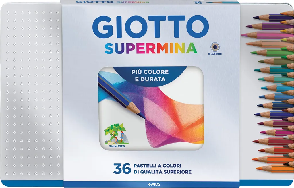 Crayons de Couleur Haute Qualité 36 Pièces Giotto Supermina en Coffret