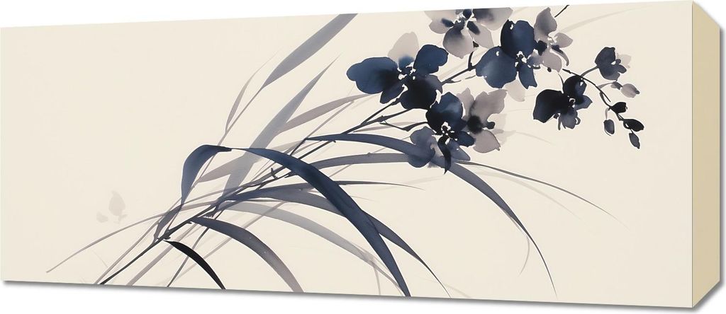 Bild 70x30cm Orchidee in Sepia