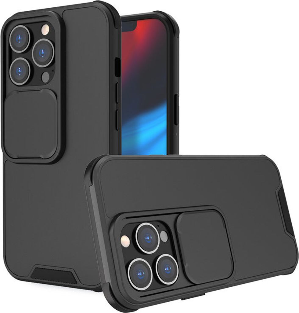 Hülle für Apple iPhone Xr - Kameraschutz Outdoor Handyhülle Schutzhülle Case - Schwarz
