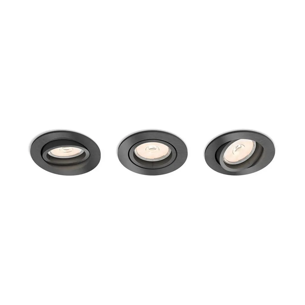 Kit éclairage spot plafond pour cuisine et salon Philips Donegal gris