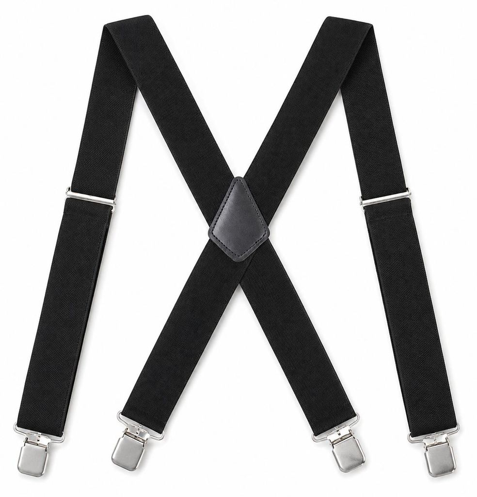 Bretels Heren Volwassenen - Bretels met 4 Brede Clips - Productafbeelding 