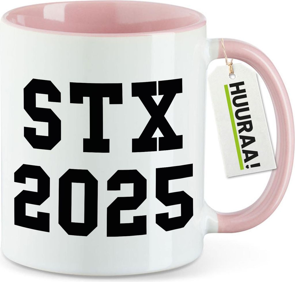 Huuraa Kaffeetasse STX 2025 Abschluss Dänemark 330ml Rosa Keramik Kaffeebecher Geschenkidee