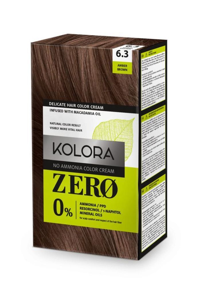 Kolora Zero Hair Dye - Shade 6.3 Amber Brown (paquet Image du produit 