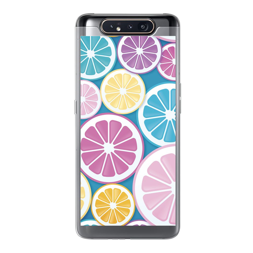 MuchoWow Handyhülle Schutzhülle Hülle für Samsung Galaxy A80 Obst - Grapefruit - Tropisch Silikon Softcase Handy Hülle - Schutzdeckel - Gebu...