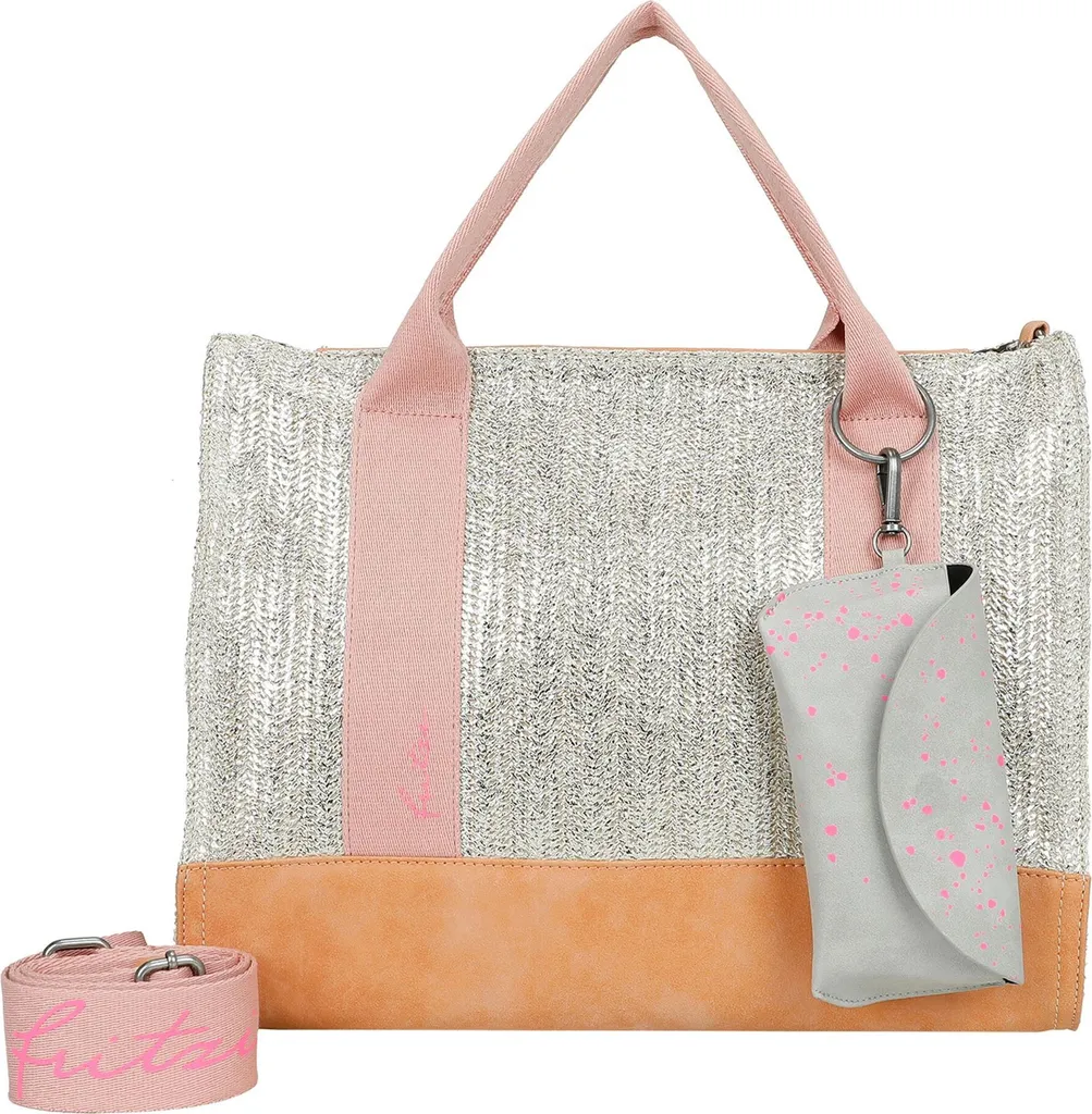 Sac à Épaule Spacieux et Léger en Paille Argentée pour Femme Active