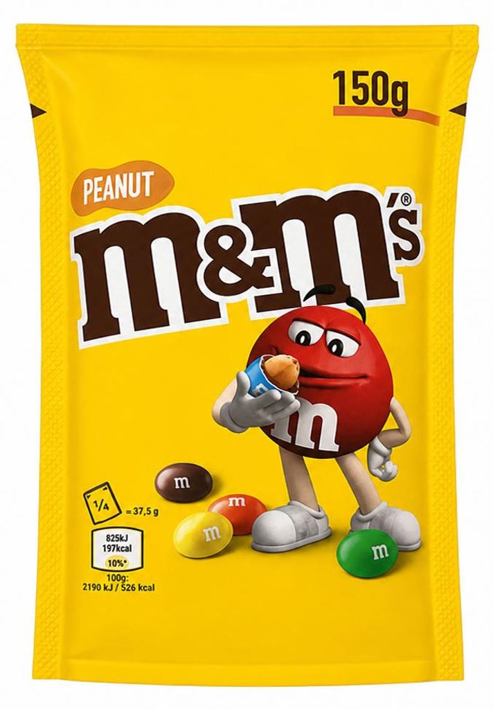 M&M's Peanut, Schokolinsen mit Erdnüssen 150g Beutel Produktbild 