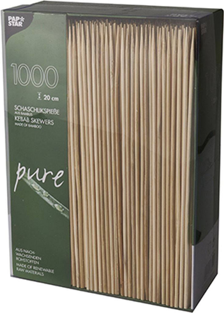 1000 Schaschlikspieße, Bambus "pure" Ø 3 mm · 20 cm Produktbild 1