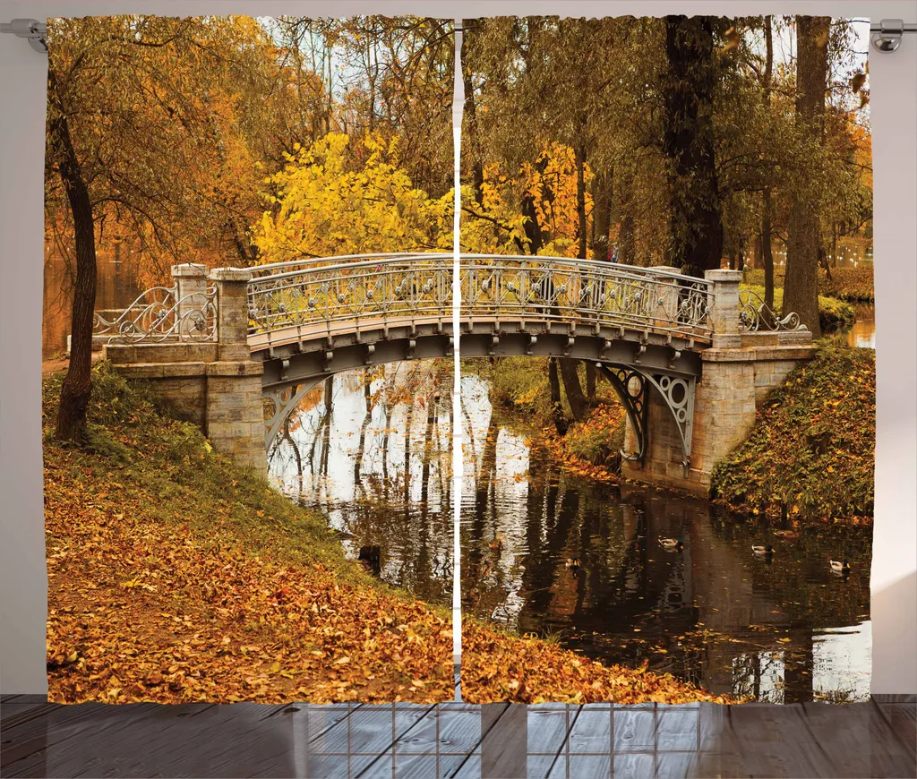 Rideau décoratif anti-regards Motif Forêt 280x225 cm pour Fenêtre Large
