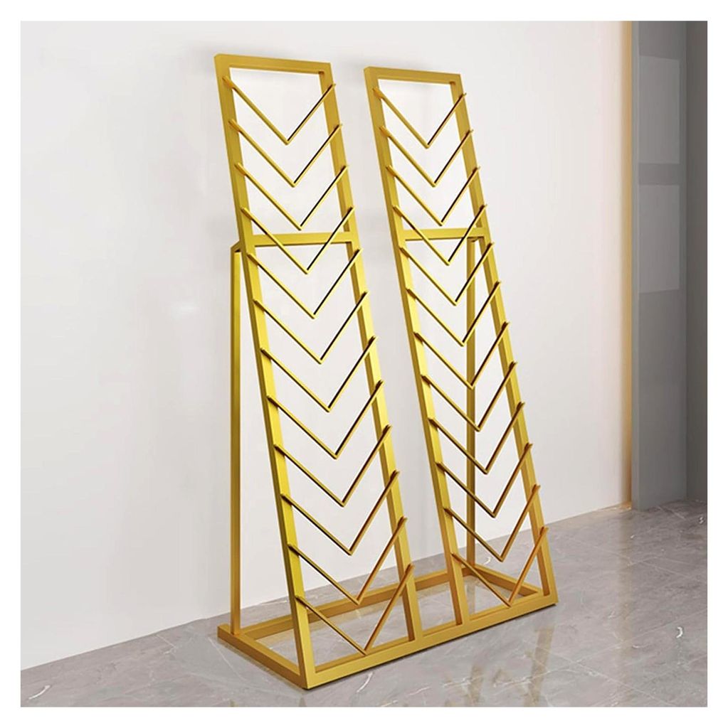 Präsentationsständer für goldene Porzellanfliesen – Kapazität für 24 Fliesen, platzsparende Bodenablage für Muster und Teller, stilvolles D...
