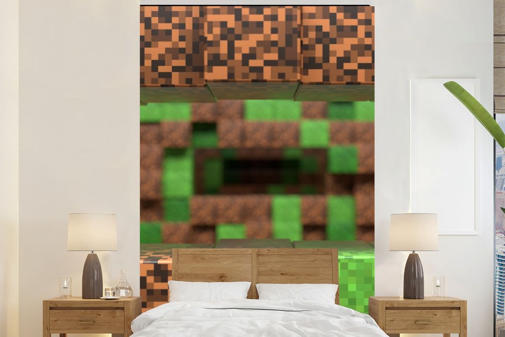 MuchoWow Fototapete für Wohnzimmer oder Schlafzimmer Wandtapete Vinyl Motivtapete Spiele - Blöcke - Spiele - Kinder - 195x300 cm - Das Hintergr...