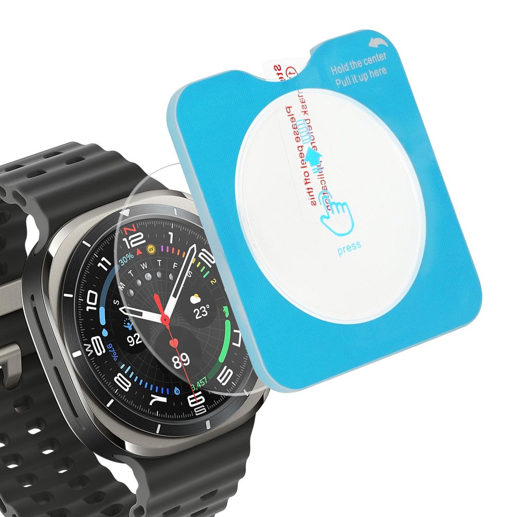 kwmobile 2x Schutzglas kompatibel mit Samsung Galaxy Watch 7 Ultra Folie - Hart Glas Schutzfolie für Smartwatch - Displayschutz für Fitness Tracker