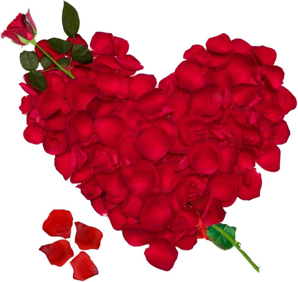 Rosenbl?tter, 2000 Seide Rote Rosenblš¹ten, Romantisch Deko, Dekoration fš¹r Romantische Atmosph?re, Heiratsantrag, Valentinstag Deko und Hochzeit