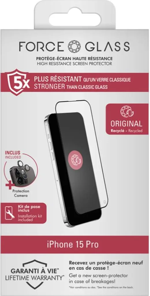 Protezione Integrale iPhone 15 Pro Force Glass Trasparente 9H+ - 3