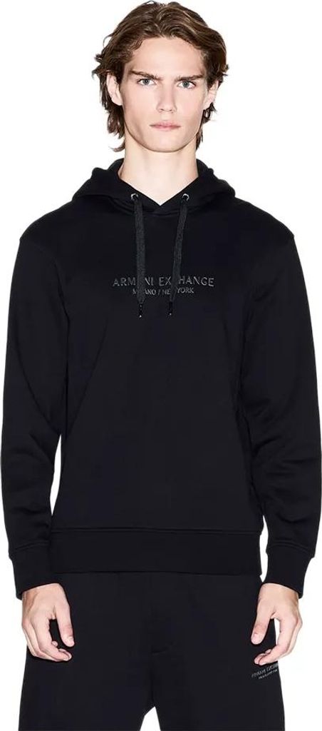 Armani Exchange Herren Fleece Hoodie Schwarz V-Ausschnitt : Größe - L Größe: L