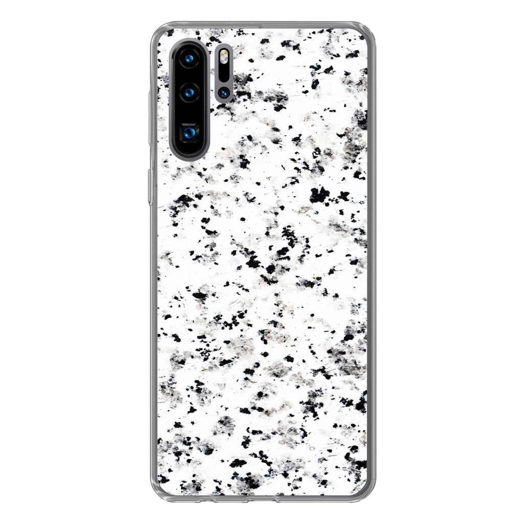 MuchoWow Handyhülle Schutzhülle Hülle für Huawei P30 Pro Marmor - Punkte - Weiß Silikon Softcase Handy Hülle - Schutzdeckel
