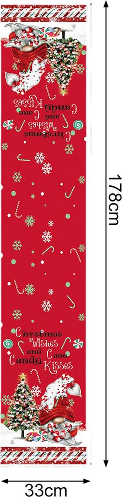 Festlicher Weihnachts-Tischläufer, Weihnachtsmann-Puppen-Druck, dekorativ, feine Verarbeitung, schmutzabweisendes Tuch für die Esszimmerdekoration