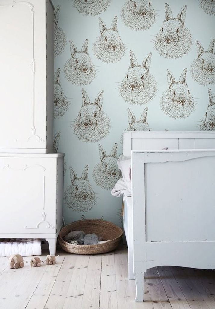 Coloray Fototapete 104x70 cm Latextapete Magicstick - Utensilien-Kaninchen skizzierten braun