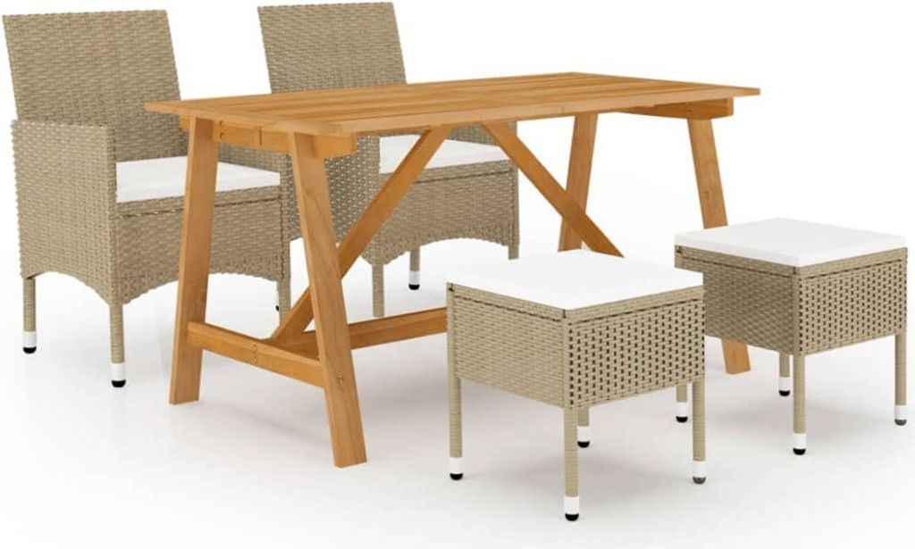 Maison Exclusive - 5-tlg. Garten-Essgruppe Beige