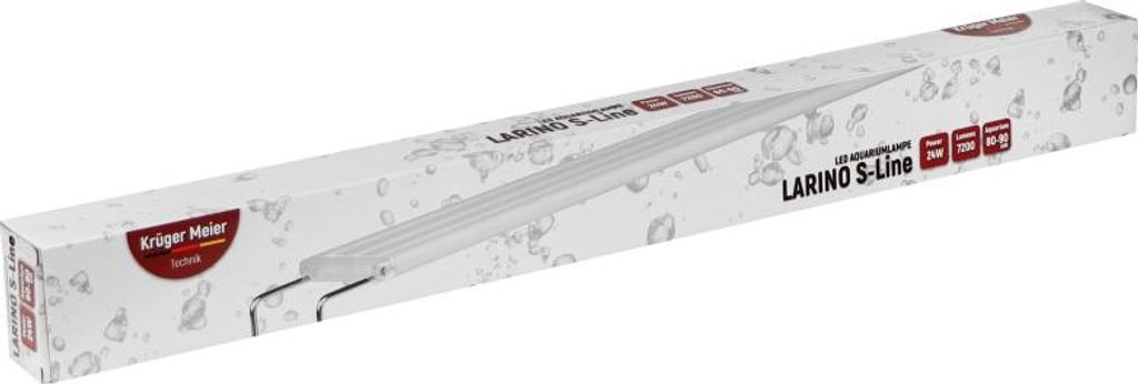 A product box for a Kruger Meier Larino S-Line LED lamp.
