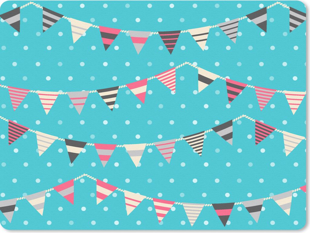 MuchoWow Mauspad Mousepad Schnittmuster - Geburtstag - Fahnen 23x19 cm - Mousepads - Maus Mat - Pad - Mausunterlage - Schreibtischunterlage - Mau...