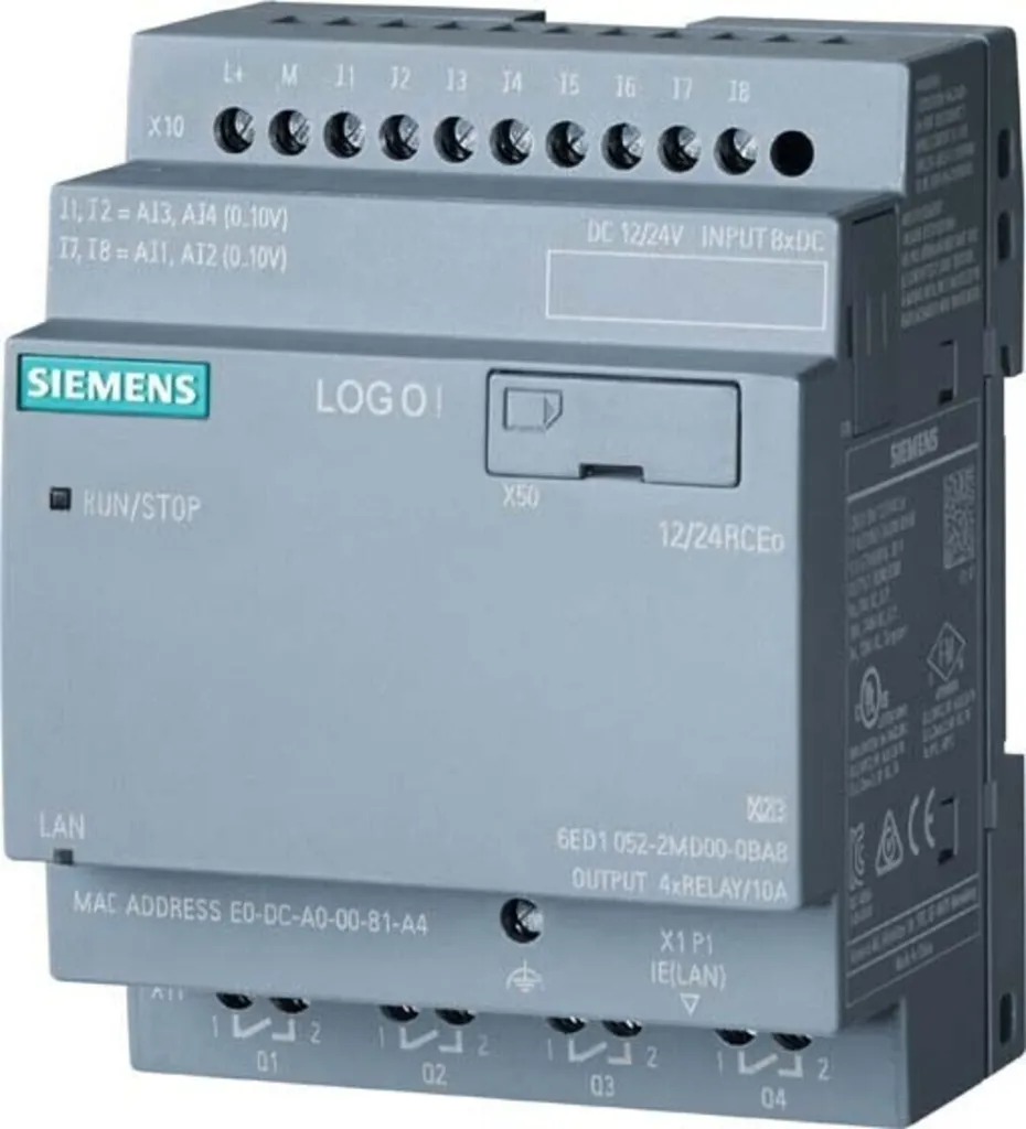 Module Logique Siemens LOGO! 12/24 RCEO rail DIN 6ED1052-2MD08-0BA2