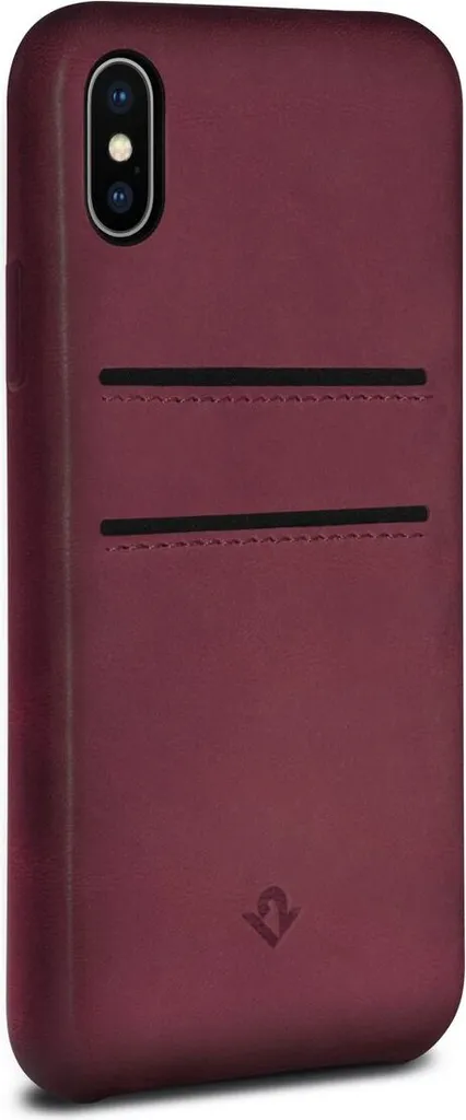 Twelve South Relaxed Leather Coque iPhone X et XS avec Porte-Cartes Marsala