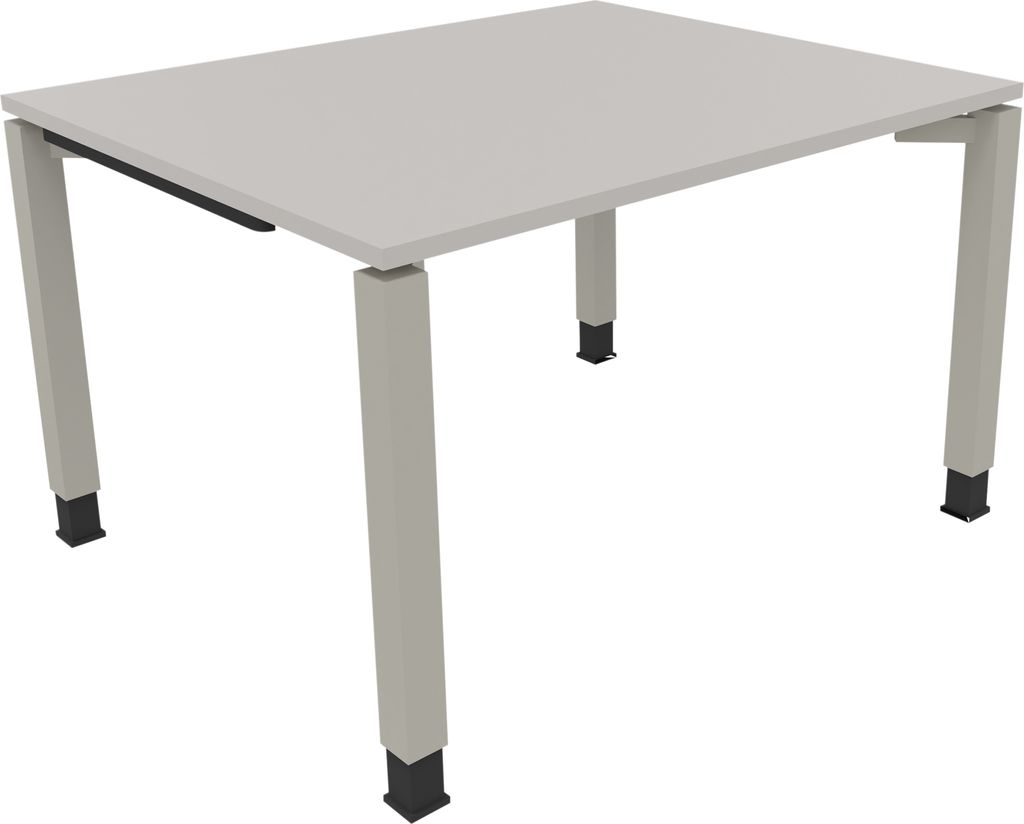 Schreibtisch Vierfuß Quadratrohr B1200xT1000xH680-820 si/Lichtgrau