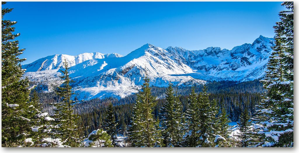 Tulup Leinwandbild -100x50 cm - Wandkunst - Drucke auf Leinwand - Leinwanddruck - Landschaften - Blau - Gebirgspanorama