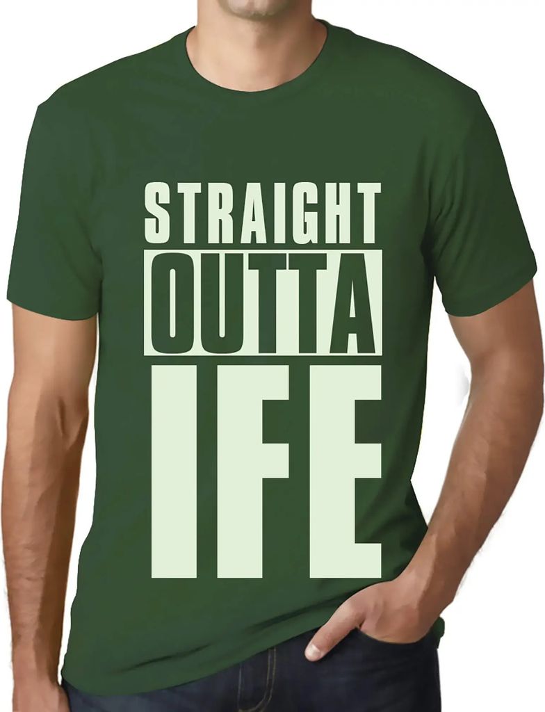 Herren Grafik T-Shirt Direkt aus dem Ife – Straight Outta Ife – Öko-Verantwortlich Vintage Jahrgang Kurzarm Lustige Druck Geburtstag Geschenk ...