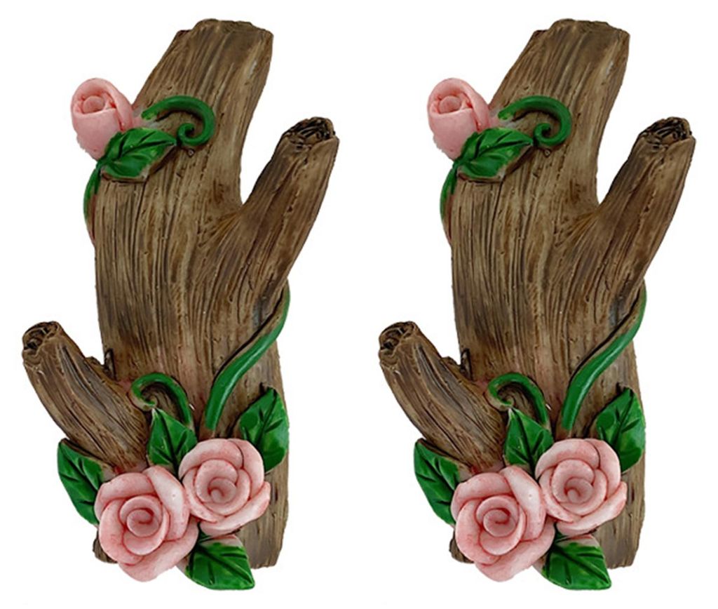 1 Paar Wandhaken, Schlüsselhaken, dekorative Haken mit Klebeharz in Blumen- und Baumstammform für Hüte, Taschen, Handtücher, Schlafzimmer, Eing...