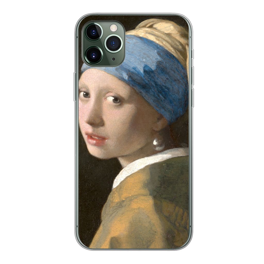 MuchoWow Handyhülle Schutzhülle Hülle für iPhone 11 Pro Max Das Mädchen mit dem Perlenohrring - Gemälde von Johannes Vermeer Silikon Softca...