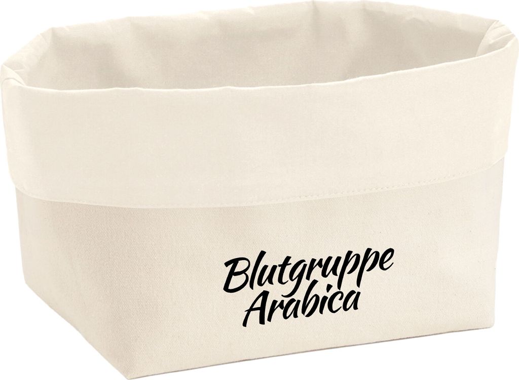 Huuraa Organizer Blutgruppe Arabica Schriftzug 3 Liter Medium Canvas Baumwolle Utensilo Geschenkidee