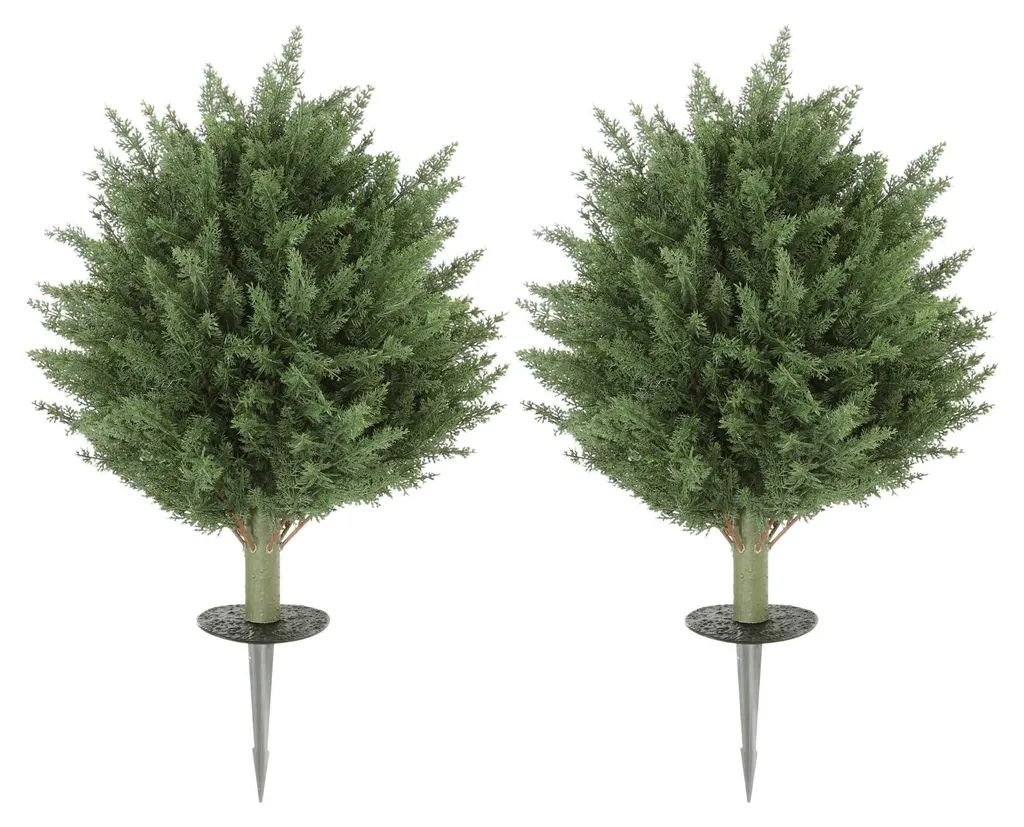 Lot de 2 Cyprès Artificiels 40x60cm, Plantes Artificielles Traitées UV