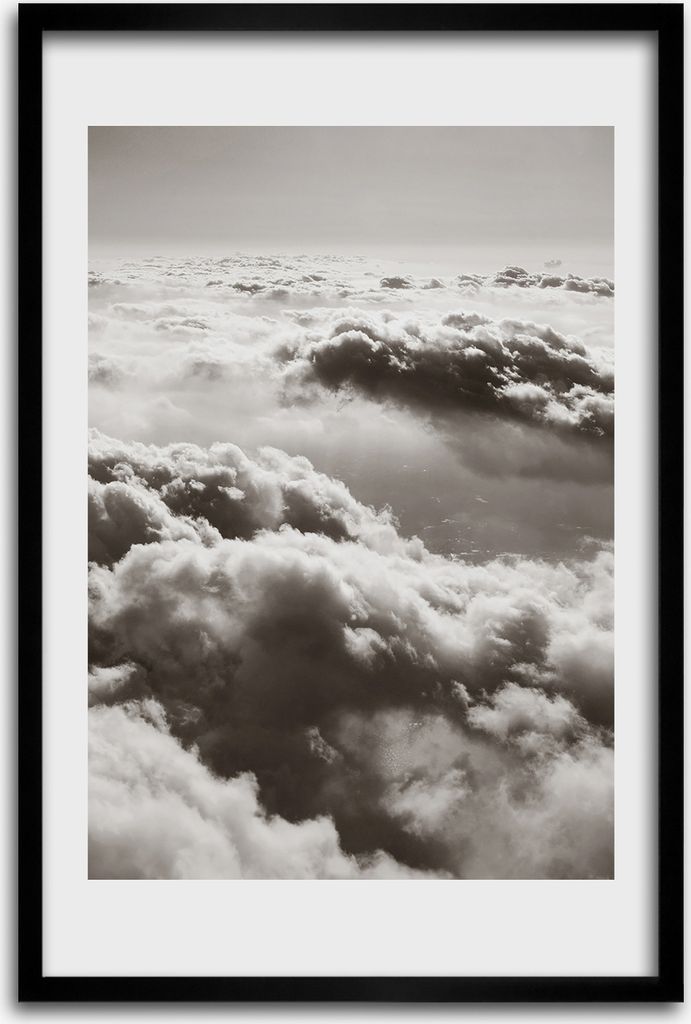 Bild - Bilderrahmen - 40 cm x 60 cm - MDF - Rahmen - Wandkunst - Flug über die Wolken