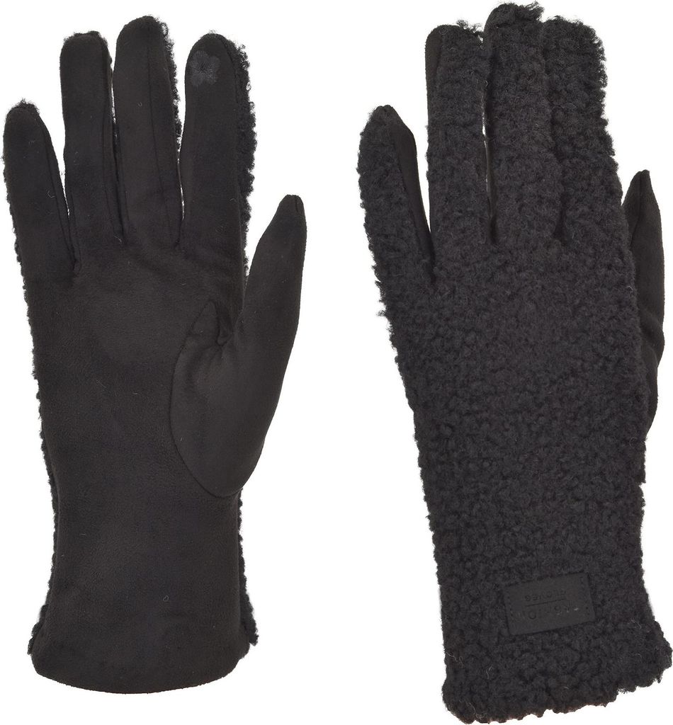 styleBREAKER Damen Touchscreen Handschuhe mit Teddyplüsch | Weiche warme Winter Fingerhandschuhe | Kuscheliger Smartphone Handschuh in vielen Farben
