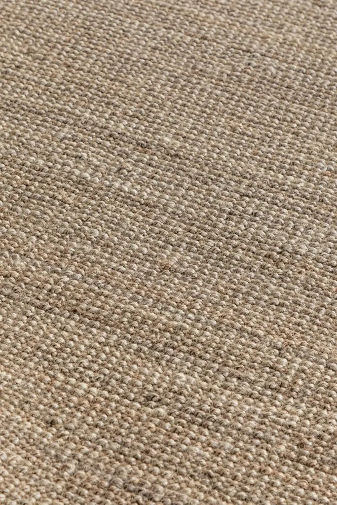 Tapis Jute Robuste 80x150 cm Gris et Marron - Texture Bouclée - 9
