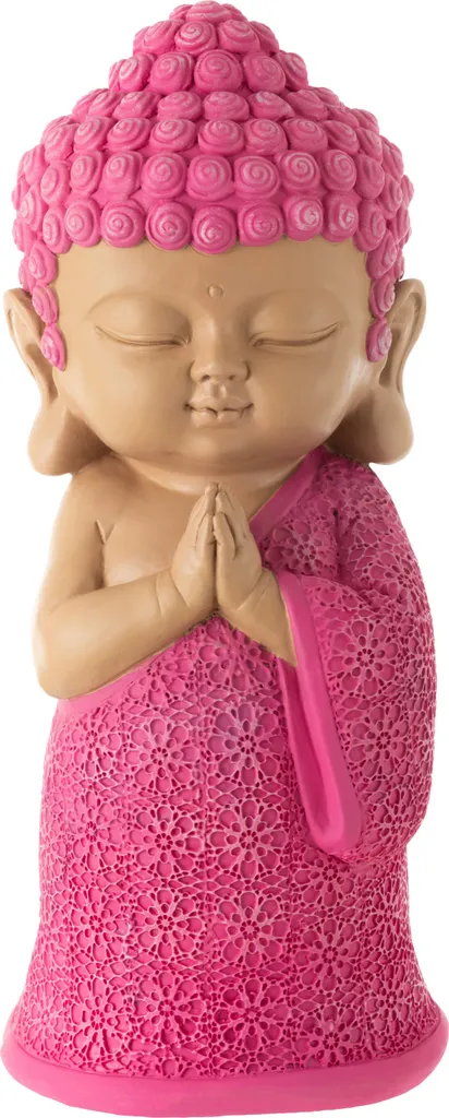 Moine Prière Rose J-Line - Chassez le Stress avec cette Déco Zen Rose